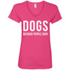 Dogs Because People Suck V-Neck Tee