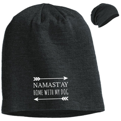 Namast'ay Home With My Dog Slouchy Beanie