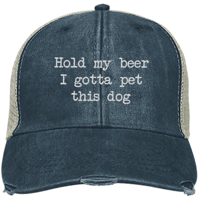 Hold My Beer I Gotta Pet This Dog Trucker Cap