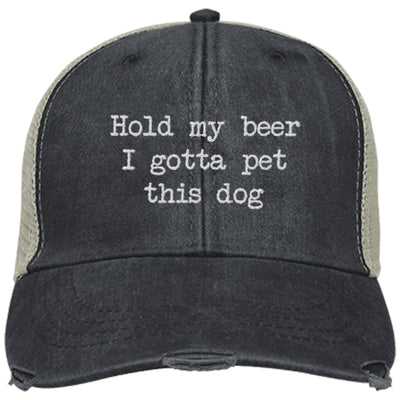 Hold My Beer I Gotta Pet This Dog Trucker Cap