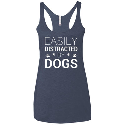 Easily Distracted By Dogs Triblend Tank