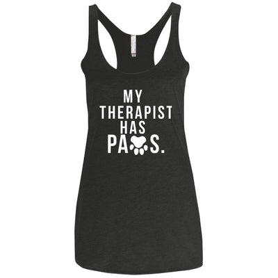 My Therapist Has Paws Triblend Tank