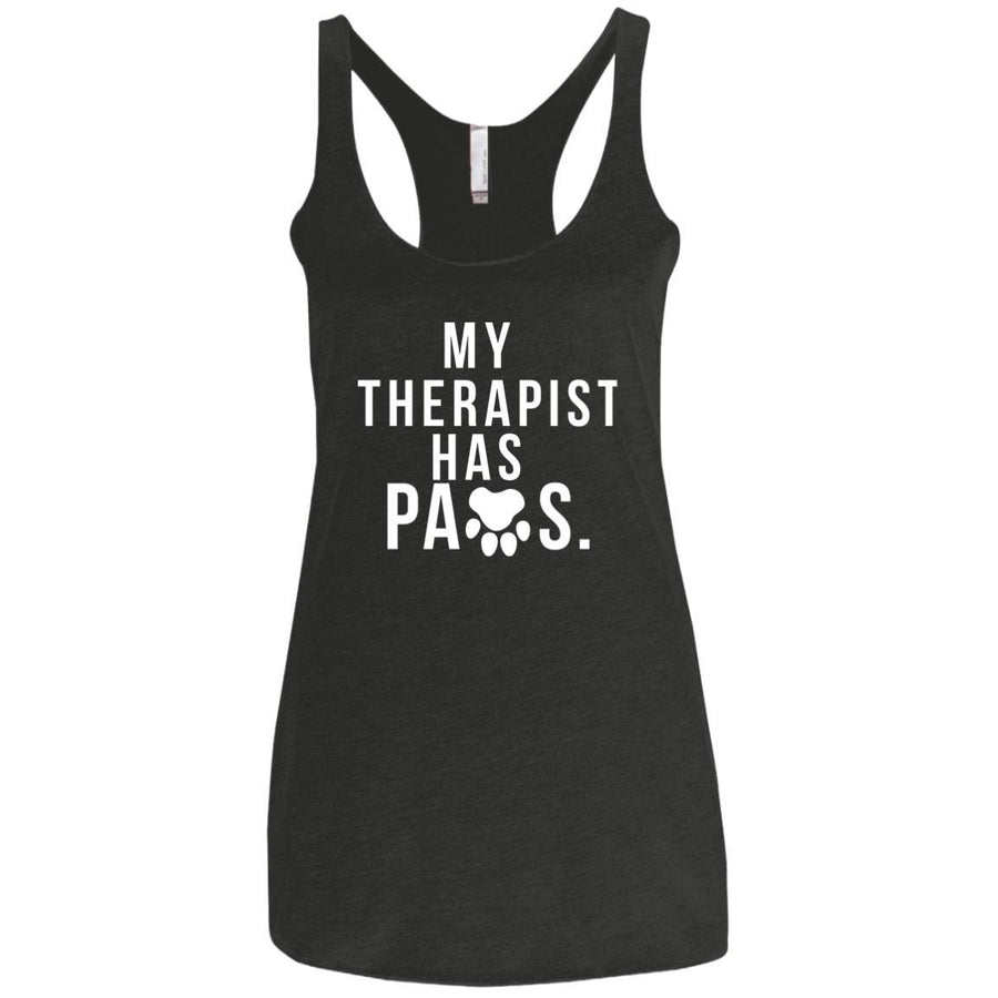 My Therapist Has Paws Triblend Tank