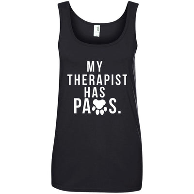 My Therapist Has Paws Cotton Tank