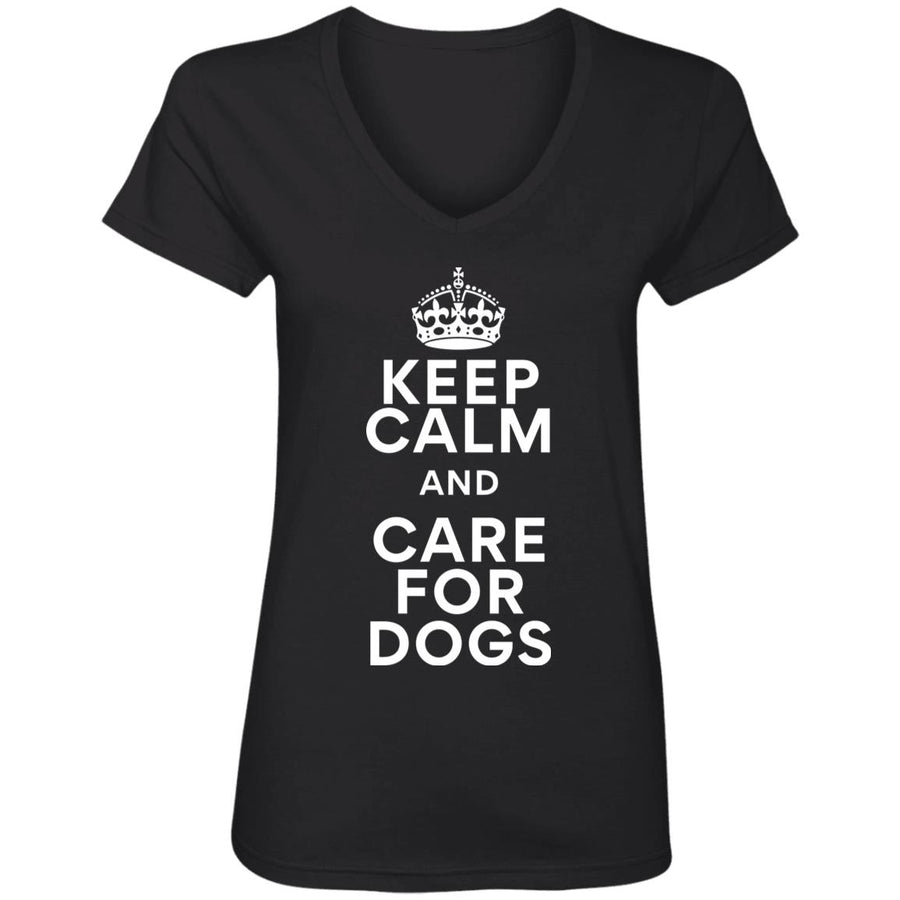 Keep Calm And Care For Dogs V-Neck Tee