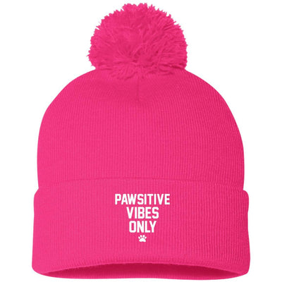 Pawsitive Vibes Only Knit Pom Beanie