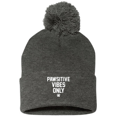 Pawsitive Vibes Only Knit Pom Beanie