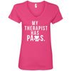 My Therapist Has Paws V-Neck Tee