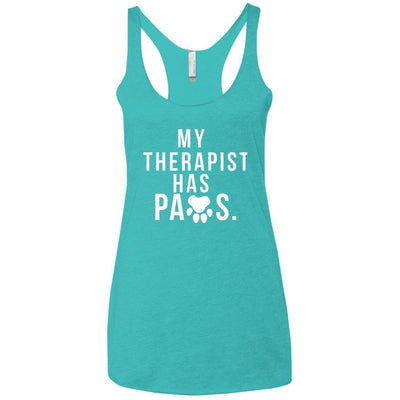 My Therapist Has Paws Triblend Tank