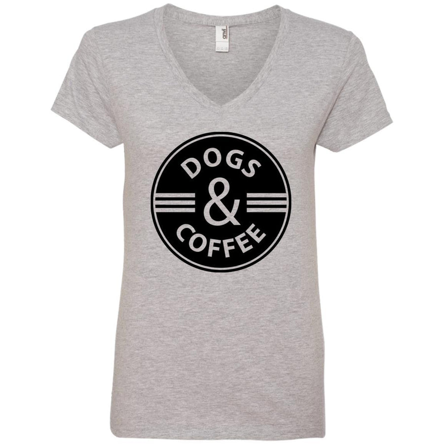 Dogs & Coffee V-Neck Tee