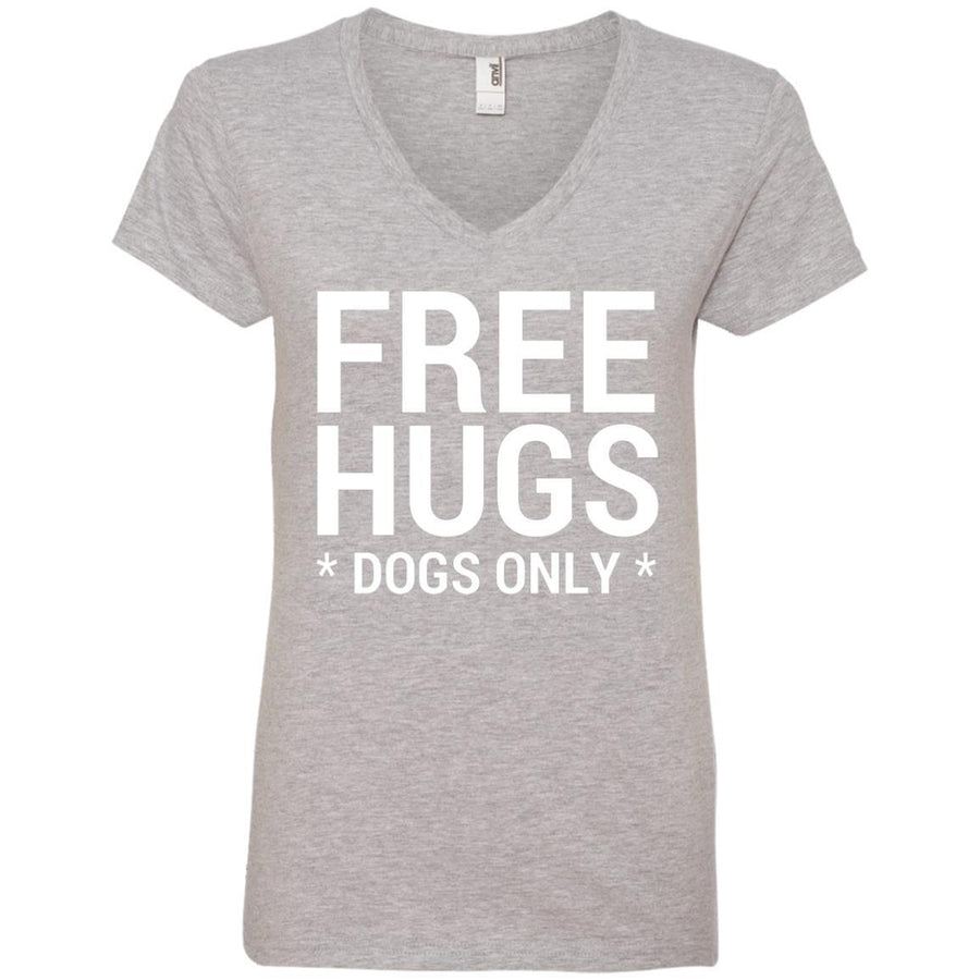 Free Hugs Dogs Only V-Neck Tee