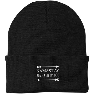 Namast'ay Home With My Dog Knit Beanie