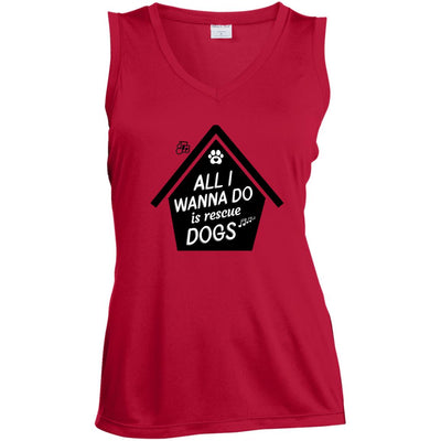 All  I Wanna Do Is Rescue Dogs Sleeveless V-Neck Tee