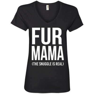 Fur Mama The Snuggle Is Real V-Neck Tee