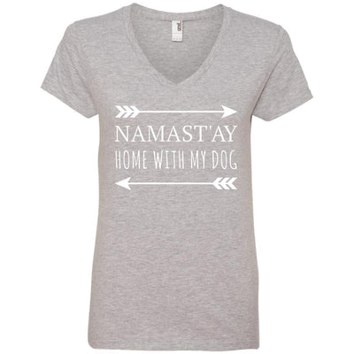 Namastay Home With My Dog V-Neck Tee