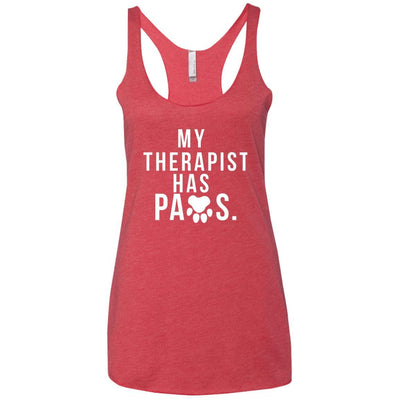 My Therapist Has Paws Triblend Tank