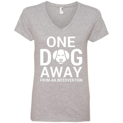 One Dog Away From An Intervention V-Neck Tee
