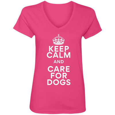 Keep Calm And Care For Dogs V-Neck Tee