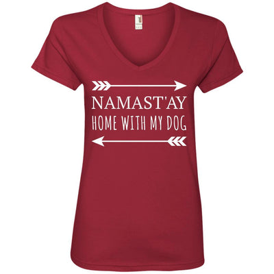 Namastay Home With My Dog V-Neck Tee