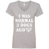 I Was Normal 3 Dogs Ago V-Neck Tee