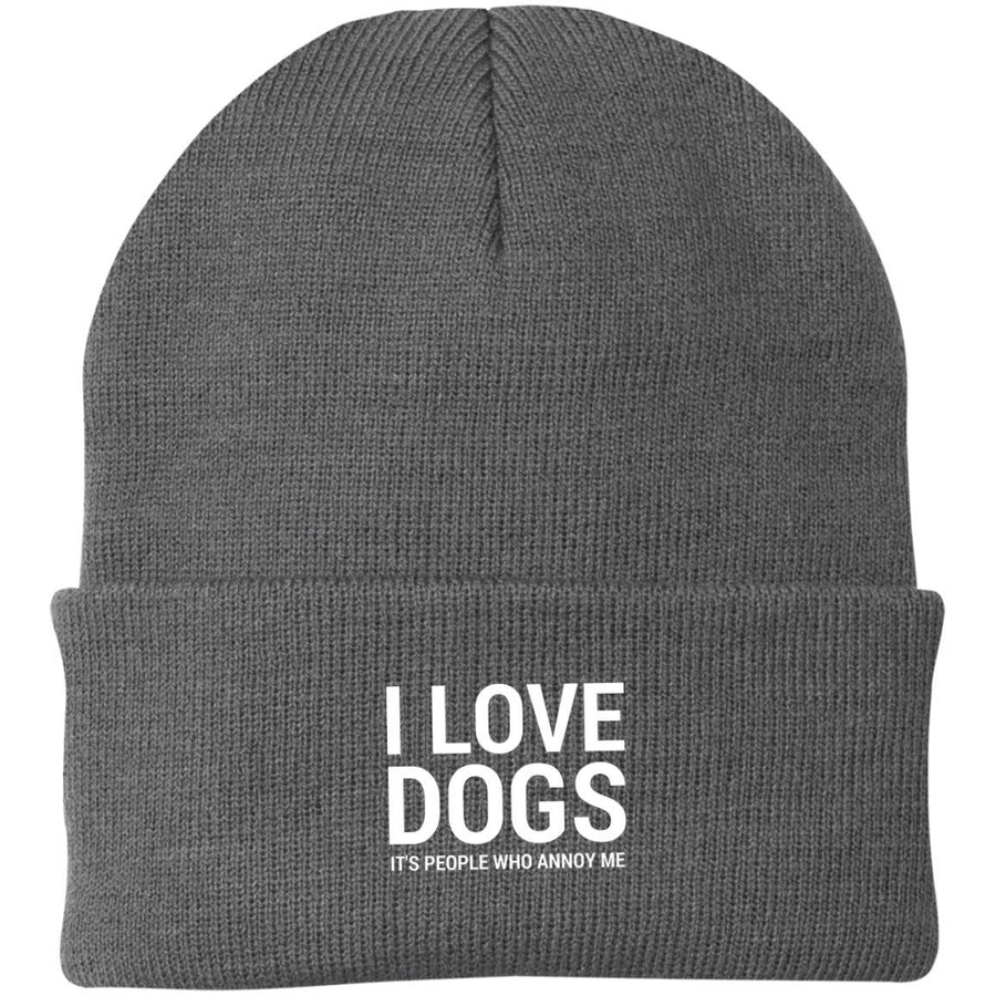 I Love Dogs, It's People Who Annoy Me Knit Beanie