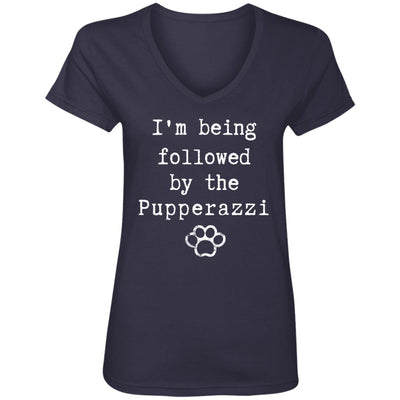 I'm being followed by the Pupperazzi V-Neck Tee