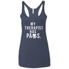 My Therapist Has Paws Triblend Tank