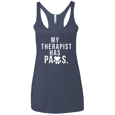 My Therapist Has Paws Triblend Tank