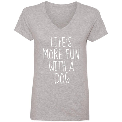 Life's More Fun With A Dog V-Neck Tee