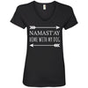 Namastay Home With My Dog V-Neck Tee