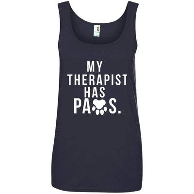 My Therapist Has Paws Cotton Tank