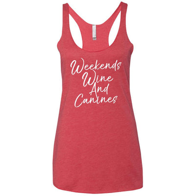 Weekends Wine And Canines Triblend Tank