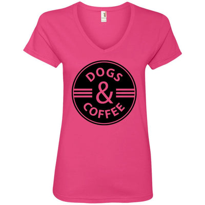 Dogs & Coffee V-Neck Tee