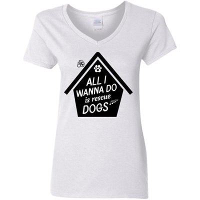 All  I Wanna Do Is Rescue Dogs V-Neck Tee