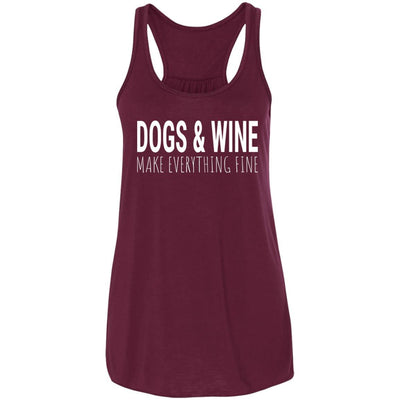 Dogs & Wine Make Everything Fine Flowy Tank