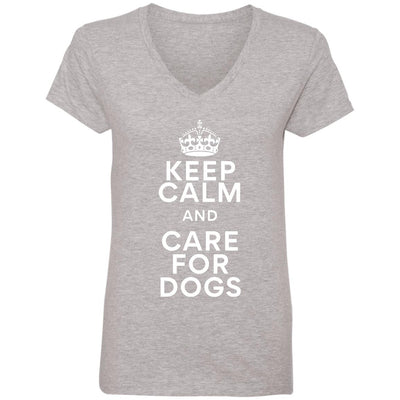 Keep Calm And Care For Dogs V-Neck Tee