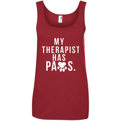 My Therapist Has Paws Cotton Tank