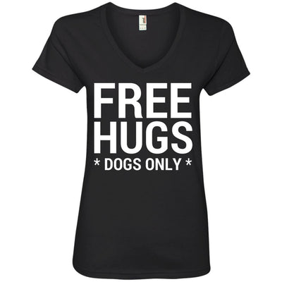 Free Hugs Dogs Only V-Neck Tee