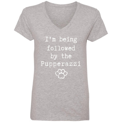 I'm being followed by the Pupperazzi V-Neck Tee