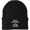 Dog Mother Wine Lover Knit Beanie