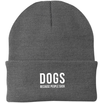 Dogs Because People Suck Knit Beanie