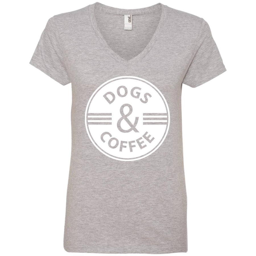 Dogs & Coffee V-Neck Tee