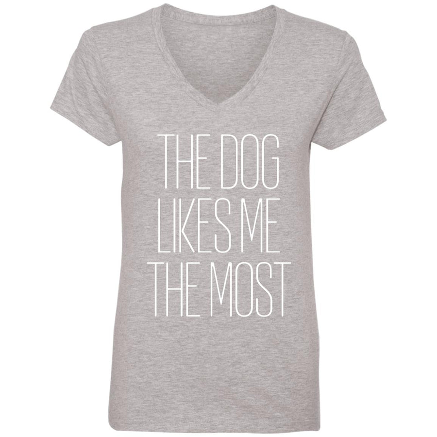 The Dog Likes Me The Most V-Neck Tee