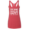 Personalized (Dog Name) My Dog Makes Me Happy Triblend Tank