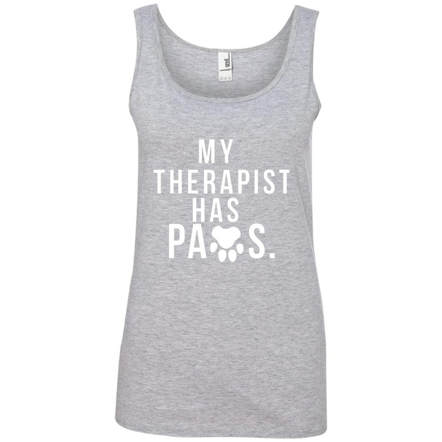 My Therapist Has Paws Cotton Tank