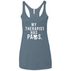 My Therapist Has Paws Triblend Tank