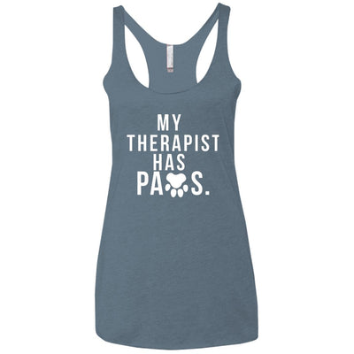 My Therapist Has Paws Triblend Tank