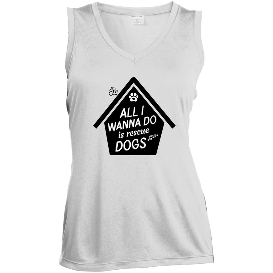 All  I Wanna Do Is Rescue Dogs Sleeveless V-Neck Tee