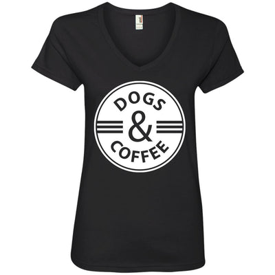 Dogs & Coffee V-Neck Tee