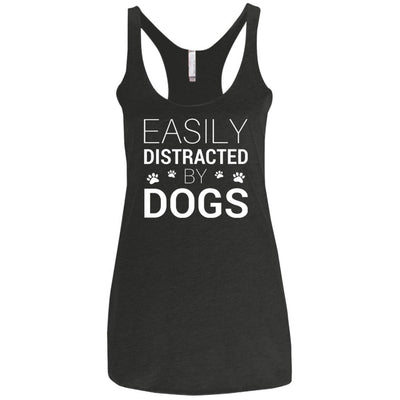 Easily Distracted By Dogs Triblend Tank